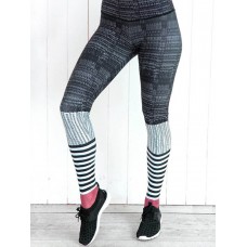 Color Block Stripe Patchwork Women's Leggings