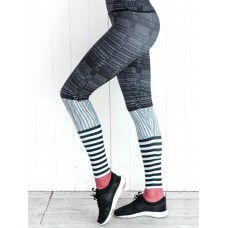 Color Block Stripe Patchwork Women's Leggings