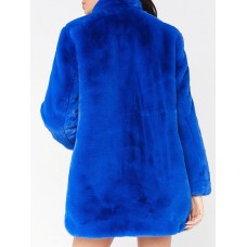Best Seller Pure Color Faux Fur Women's Overcoat
