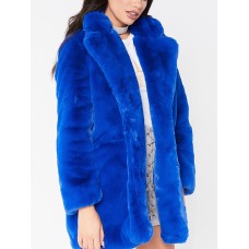 Best Seller Pure Color Faux Fur Women's Overcoat